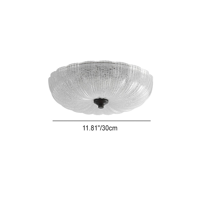 Plafonnier LED rond en verre de cuivre à montage affleurant pour chambre à coucher - Simplicité moderne 