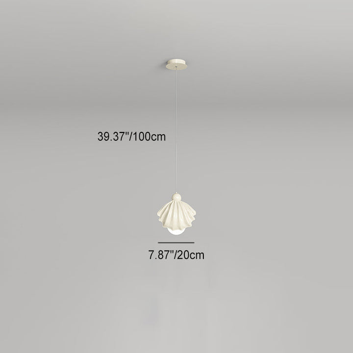 Design contemporain de coquille en résine de fer crème nordique 1-lumière suspension pour salon 