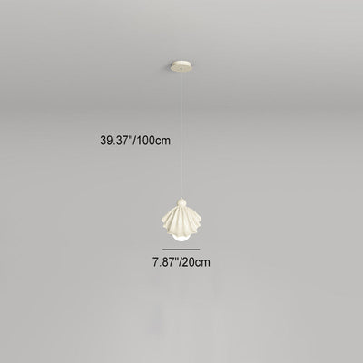 Design contemporain de coquille en résine de fer crème nordique 1-lumière suspension pour salon 