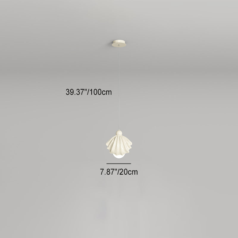 Design contemporain de coquille en résine de fer crème nordique 1-lumière suspension pour salon 