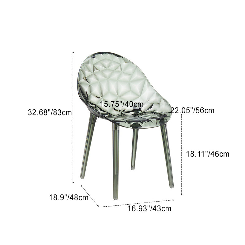 Respaldo de silla de comedor contemporánea nórdica de forma redonda de diamante de PC para comedor 