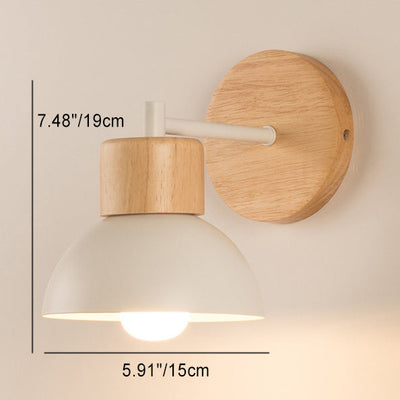 Moderne minimalistische runde Halbkreis Vogel Holz Eisen Harz 1-Licht Wandleuchte Lampe für Wohnzimmer 