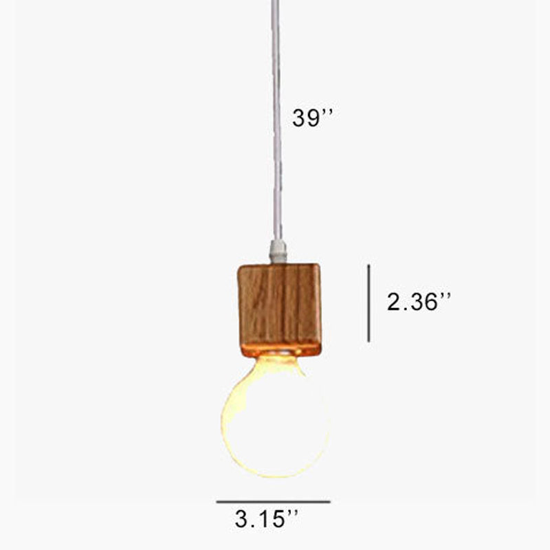 Minimalistische quadratische hölzerne Hängelampe mit 1 Licht 