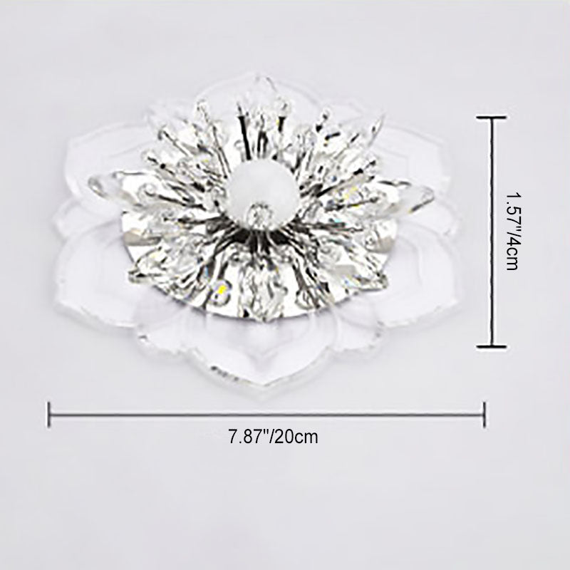 Modern Minimalist Petal Crystal Acrylic LED Flush Mount Ceiling Light