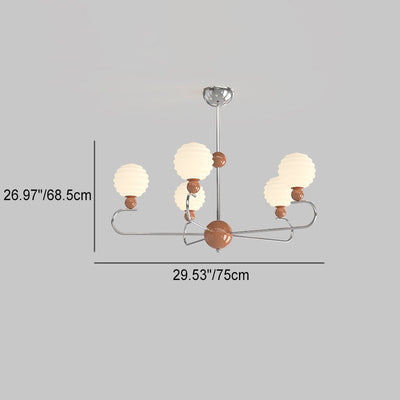 Zeitgenössischer nordischer Wabenball Magic Bean Glasschirm Eisenrahmen 5/8-Licht Kronleuchter für Wohnzimmer 