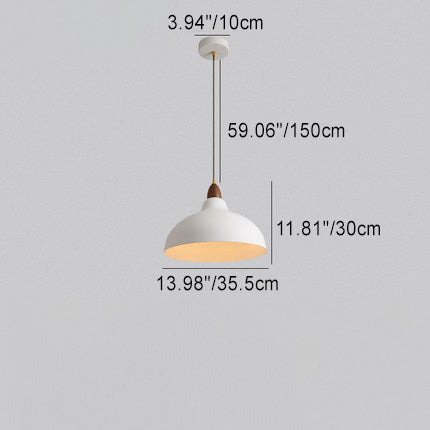 Matériel de couvercle de pot en dôme rond minimaliste moderne 1-lumière suspension pour salon 