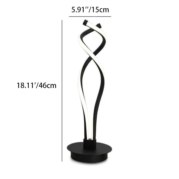 Modern Minimalist Twisted Aluminum Iron LED Table Lamp For Living Room &amp; Bedroom
