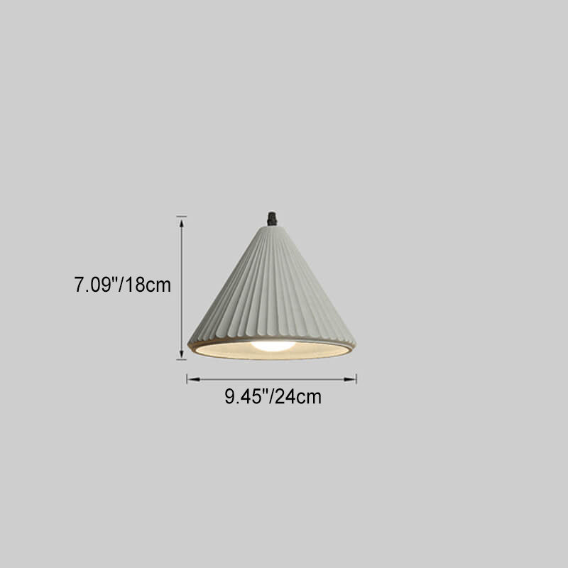 Nordic Creative Cement Umbrella Pleated Shade 1-Light Pendant Light