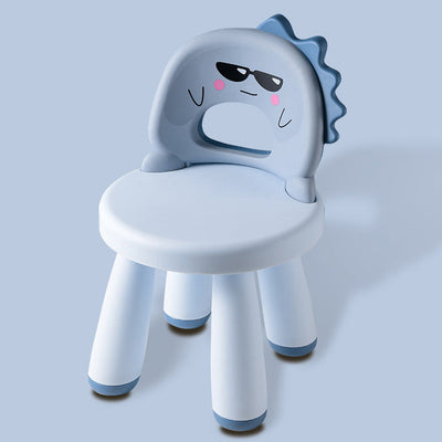 Tabouret rond en plastique pour enfants créatif contemporain avec dossier en forme de dinosaure pour le salon 