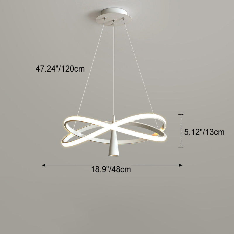 Moderne minimalistische Kreis konische Eisen Acryl LED Kronleuchter für Wohnzimmer 