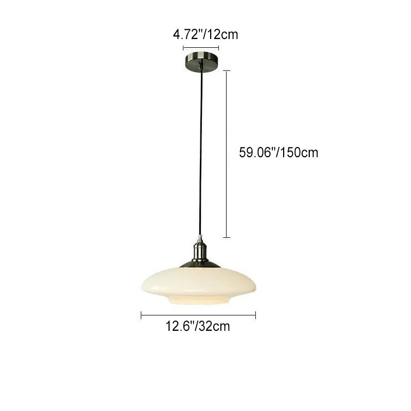 Lámpara colgante de 1 luz de hardware de vidrio ovalado crema moderno francés 