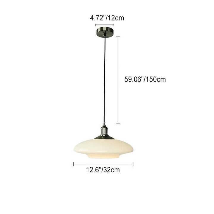 Lámpara colgante de 1 luz de hardware de vidrio ovalado crema moderno francés 