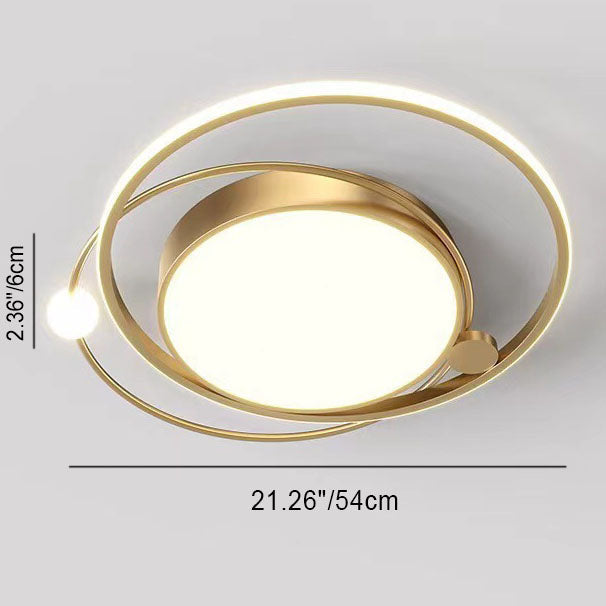 Zeitgenössische Einfachheit Acryl Dual Kreis Ring Hardware LED Unterputz Deckenleuchte für Schlafzimmer 
