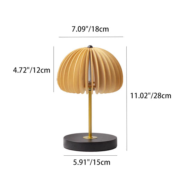 Lampe de Table LED avec Abat-Jour en Bois Zen Moderne 