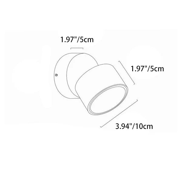 Modern Minimalist Round Aluminium Rotatable Folding LED Wall Sconce Lamp For Living Room &amp; Bedroom