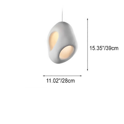 Lámpara colgante de 1 luz de escultura de poliestireno con forma especial creativa minimalista japonesa 