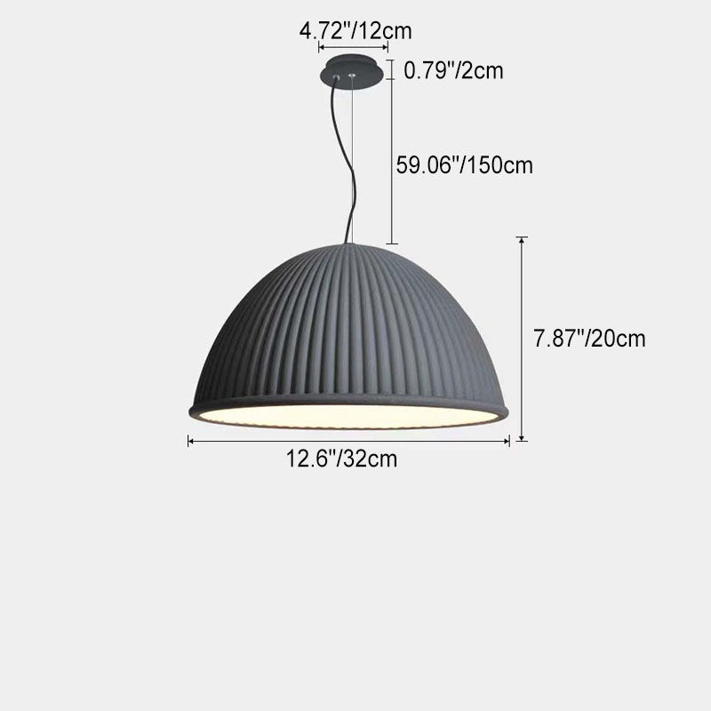 Contemporary Scandinavian Resin Half Circle Stripe Design 1-Light Pendant Light For Dining Room