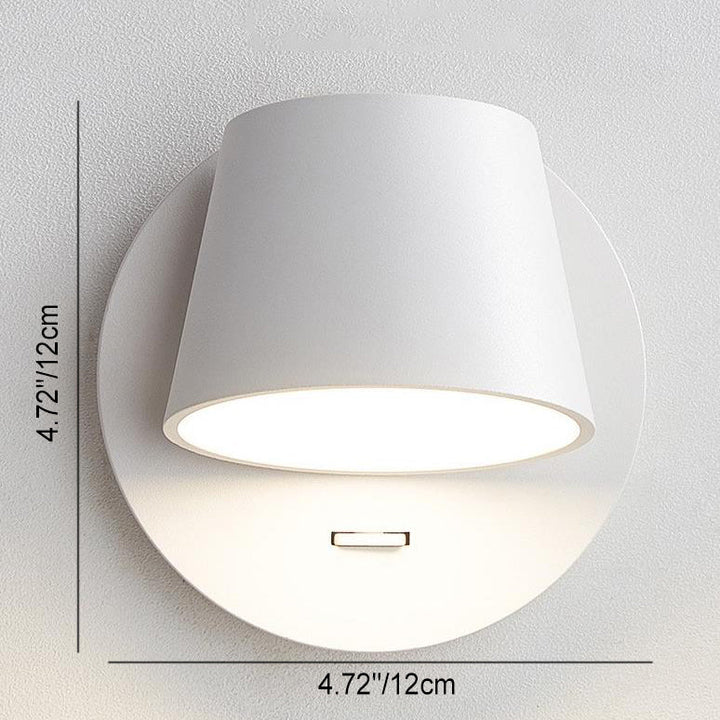Modern Minimalist Dome Frosted Rotatable Aluminum LED Reading Wall Sconce Lamp For Bedroom