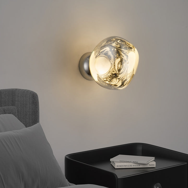 Lámpara de aplique de pared LED de hardware acrílico con bola de lava Art Deco moderna para sala de estar 