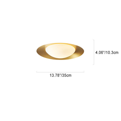 Plafonnier LED en verre rond minimaliste moderne en cuivre pour salon 