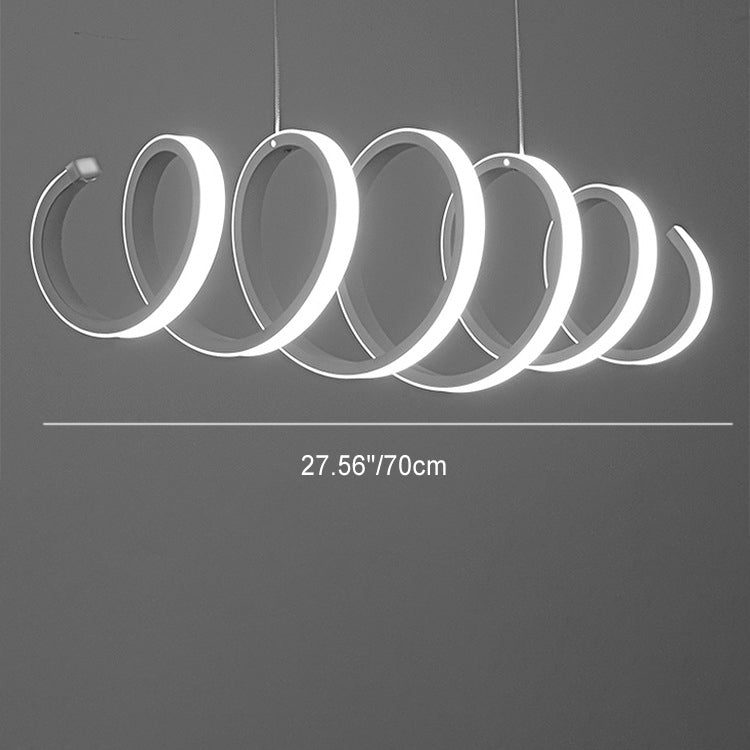 Moderner minimalistischer runder LED-Kronleuchter aus Federmetallacryl für Esszimmer 