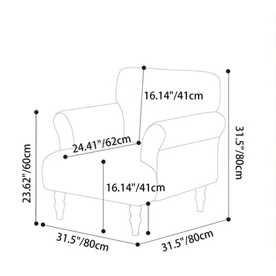 Traditional French Rectangular Velvet Crinkled Woven Fabric Solid Wood Accent Chair Backrest Armrest For Living Room