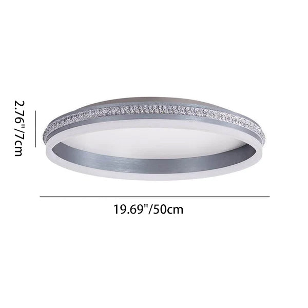 Modern Minimalist Aluminum Iron Acrylic Round Ring Brushed LED Flush Mount Ceiling Light For Living Room &amp; Bedroom