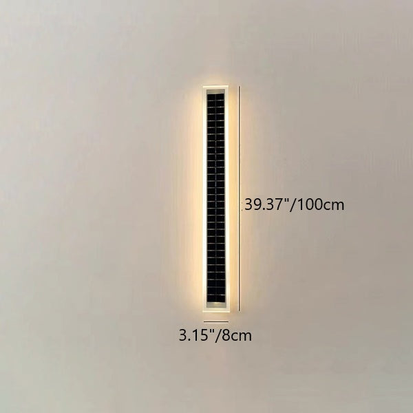 Moderne minimalistische Aluminium-Acryl Solar-Rechteckstreifen-Wandlampe für den Außenbereich, wasserdicht, LED-Wandleuchte für die Terrasse 