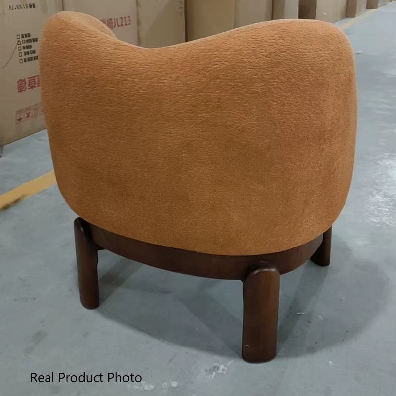 Traditioneller chinesischer Samt-Stuhl aus massivem Holz mit geschwungener runder Rückenlehne für das Wohnzimmer 