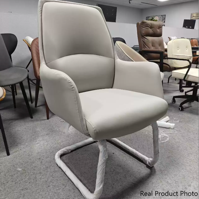 Moderner minimalistischer Schreibtischstuhl mit quadratischer Rückenlehne aus Kunstleder und Karbonstahl, drehbar, höhenverstellbar, mit Rollen, für Homeoffice 