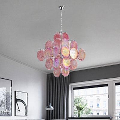 Lustre en fer et verre en forme de fleur traditionnelle française 5/7 lumières pour salon 