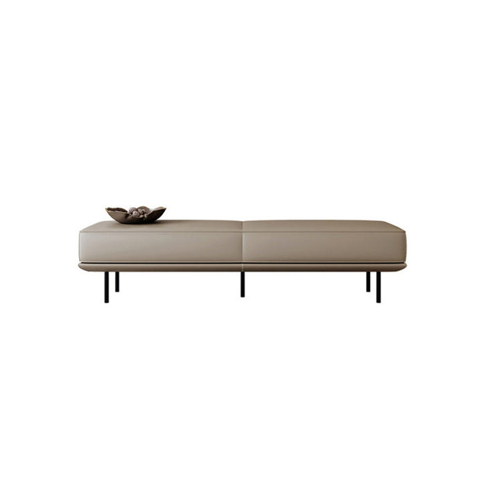 Modern Minimalist Rectangular Microfiber Leather Plywood Steel Sponge End Of The Bed Low Stool Backless For Bedroom