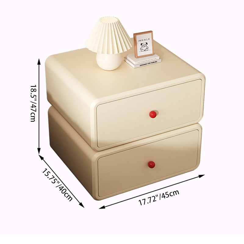 Table de chevet moderne minimaliste carré en bois massif céramique avec cuir anti-griffes pour chat, 2 tiroirs pour chambre 