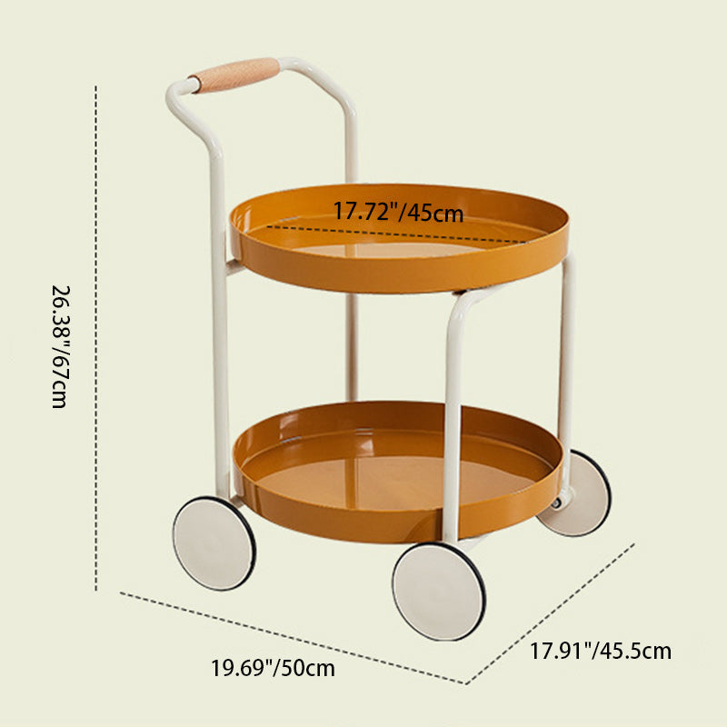 Modern Minimalist Round Acrylic Stainless Steel End Table 2-Tier For Living Room