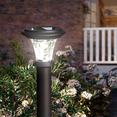 Modern Cylindrical Stainless Steel Glass Solar Outdoor LED Lawn Insert Landscape Light