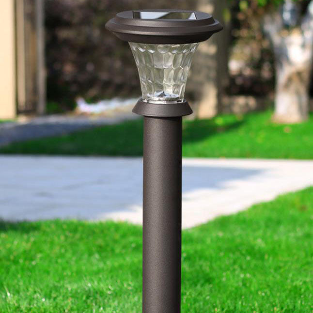 Modern Cylindrical Stainless Steel Glass Solar Outdoor LED Lawn Insert Landscape Light