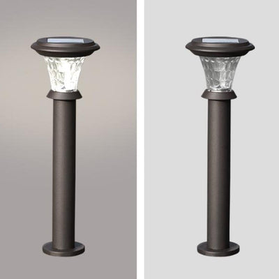 Modern Cylindrical Stainless Steel Glass Solar Outdoor LED Lawn Insert Landscape Light