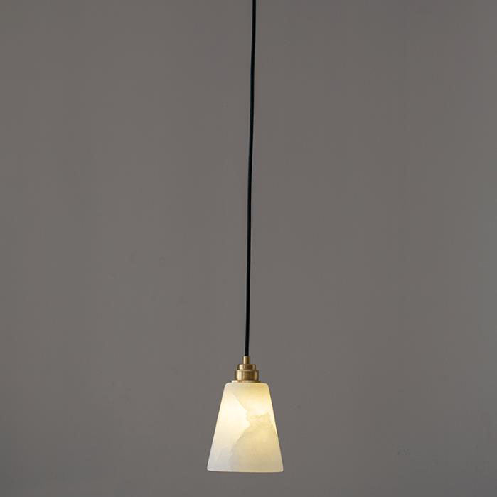 Modern Light Luxury Minimal White Copper Marble 1/3-Light Island Light Chandelier