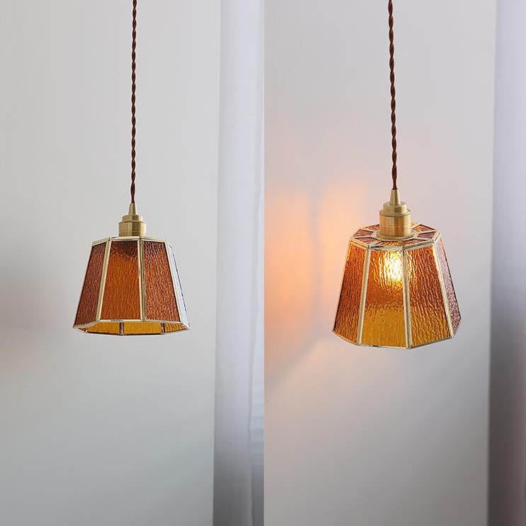 Japanese Creative Personality All Copper Polygons 1-Light Pendant Light