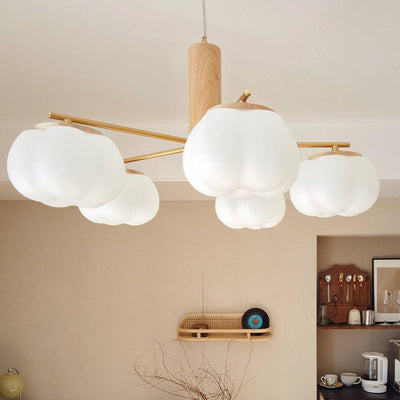 Japanischer minimalistischer PE-Baumwollschirm 5/8-Licht Kronleuchter 