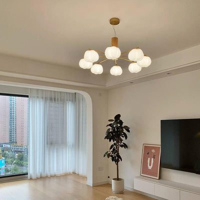 Japanischer minimalistischer PE-Baumwollschirm 5/8-Licht Kronleuchter 