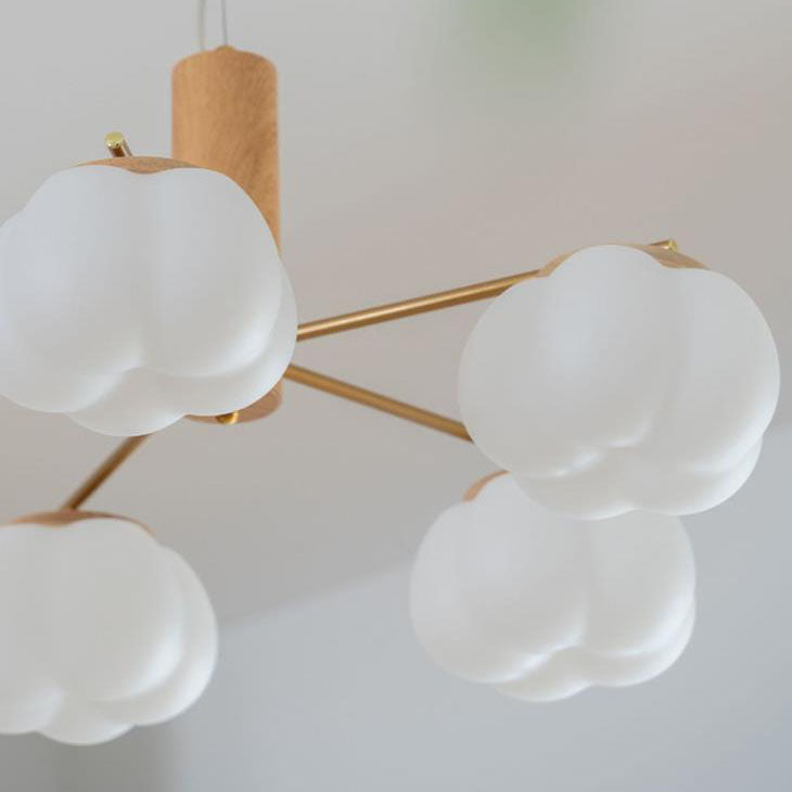 Japanischer minimalistischer PE-Baumwollschirm 5/8-Licht Kronleuchter 
