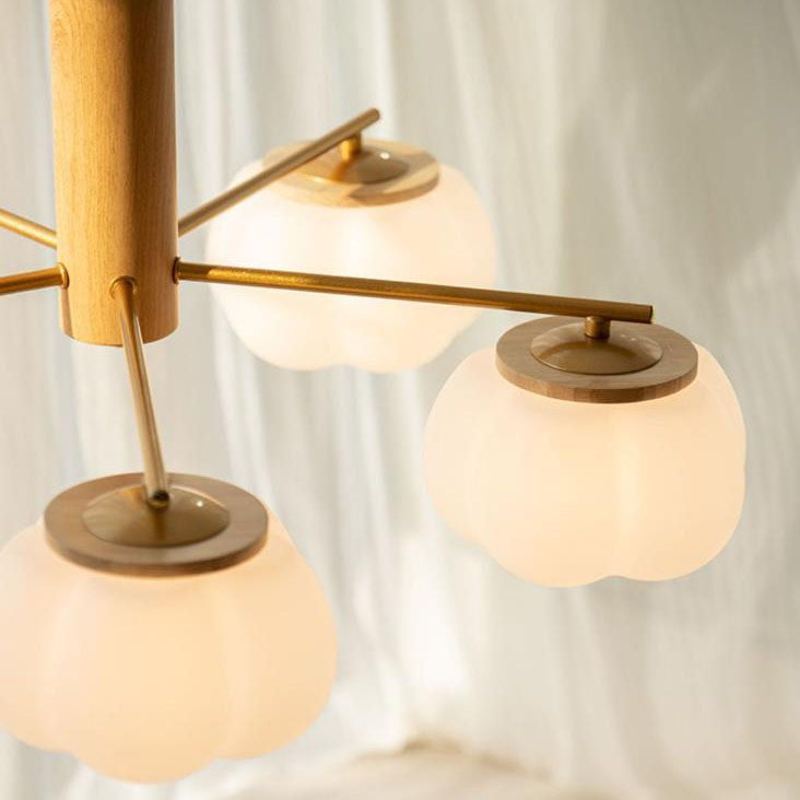 Japanischer minimalistischer PE-Baumwollschirm 5/8-Licht Kronleuchter 