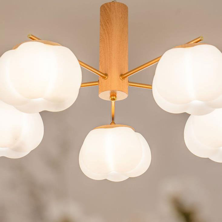 Japanischer minimalistischer PE-Baumwollschirm 5/8-Licht Kronleuchter 