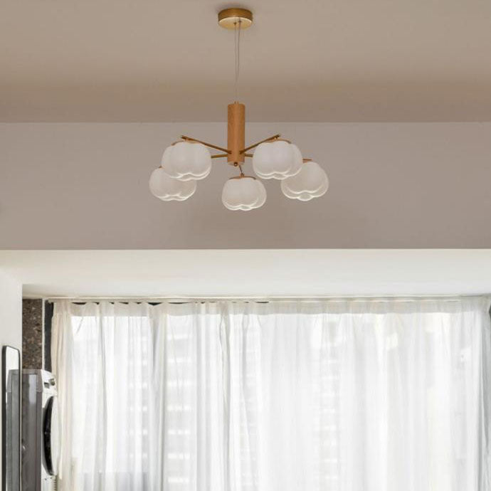 Japanischer minimalistischer PE-Baumwollschirm 5/8-Licht Kronleuchter 
