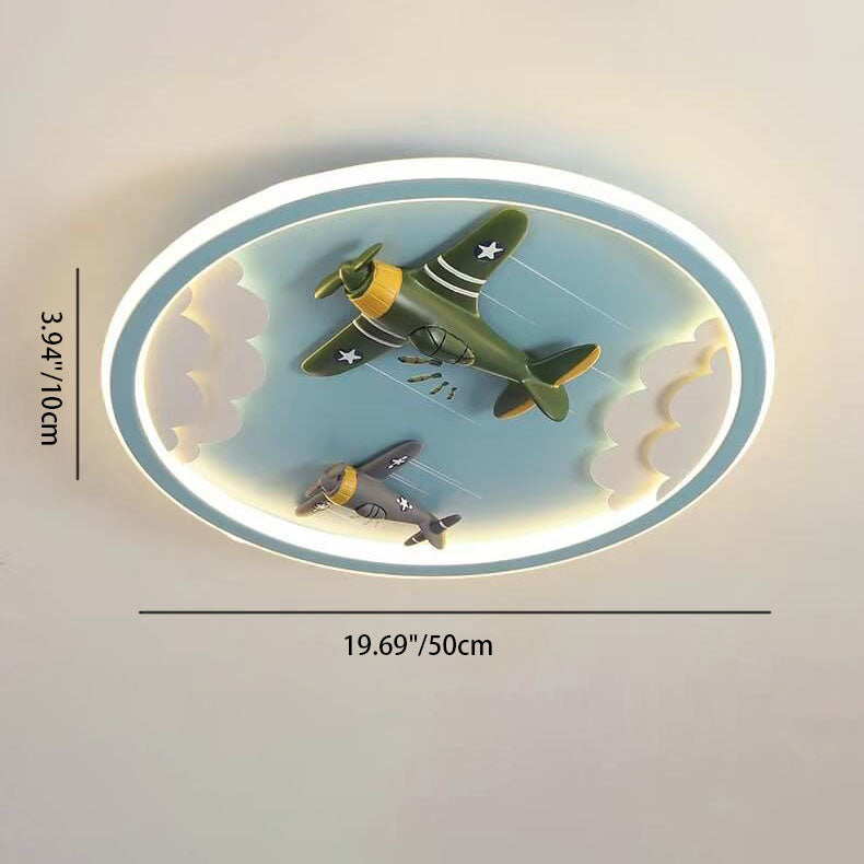 Moderne Cartoon-Harz-Flugzeug Pegasus Acrylschirm LED Kinder Deckenleuchte 