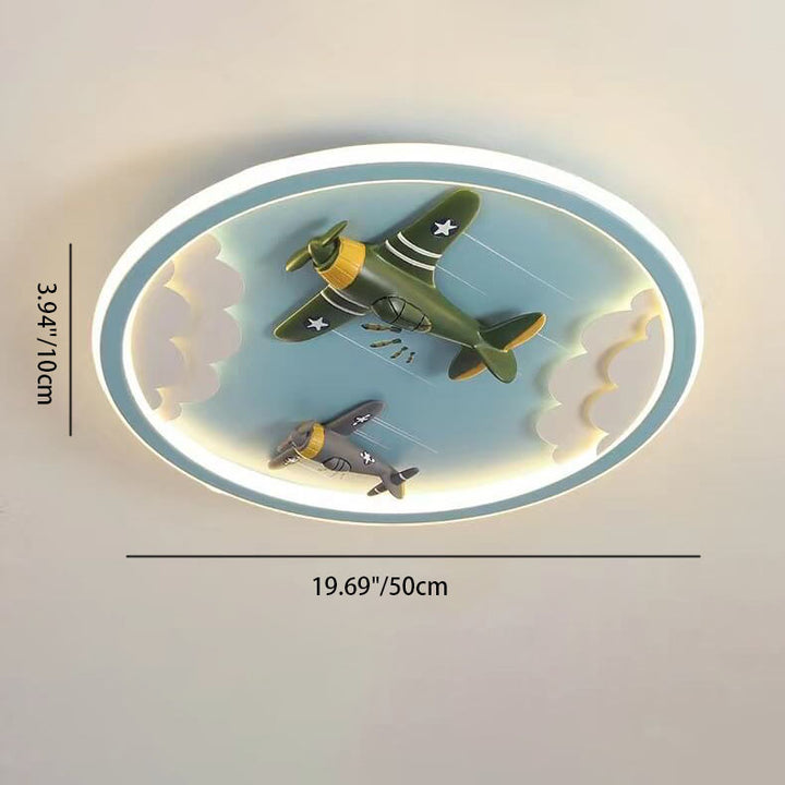 Moderne Cartoon-Harz-Flugzeug Pegasus Acrylschirm LED Kinder Deckenleuchte 