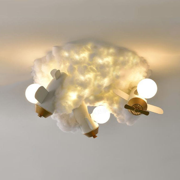 Modern Creative Spray Airplane Cotton 1/3/5-Light Kids Flush Mount Ceiling Light