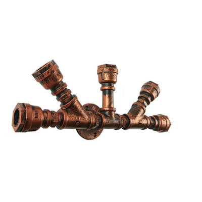 Industrial Vintage Red Rust Water Pipe Iron 5-Light Wall Sconce Lamp