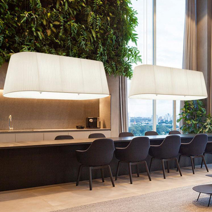 Modern Minimalist Fabric Ring 4-Light Island Light Chandelier For Dining Room